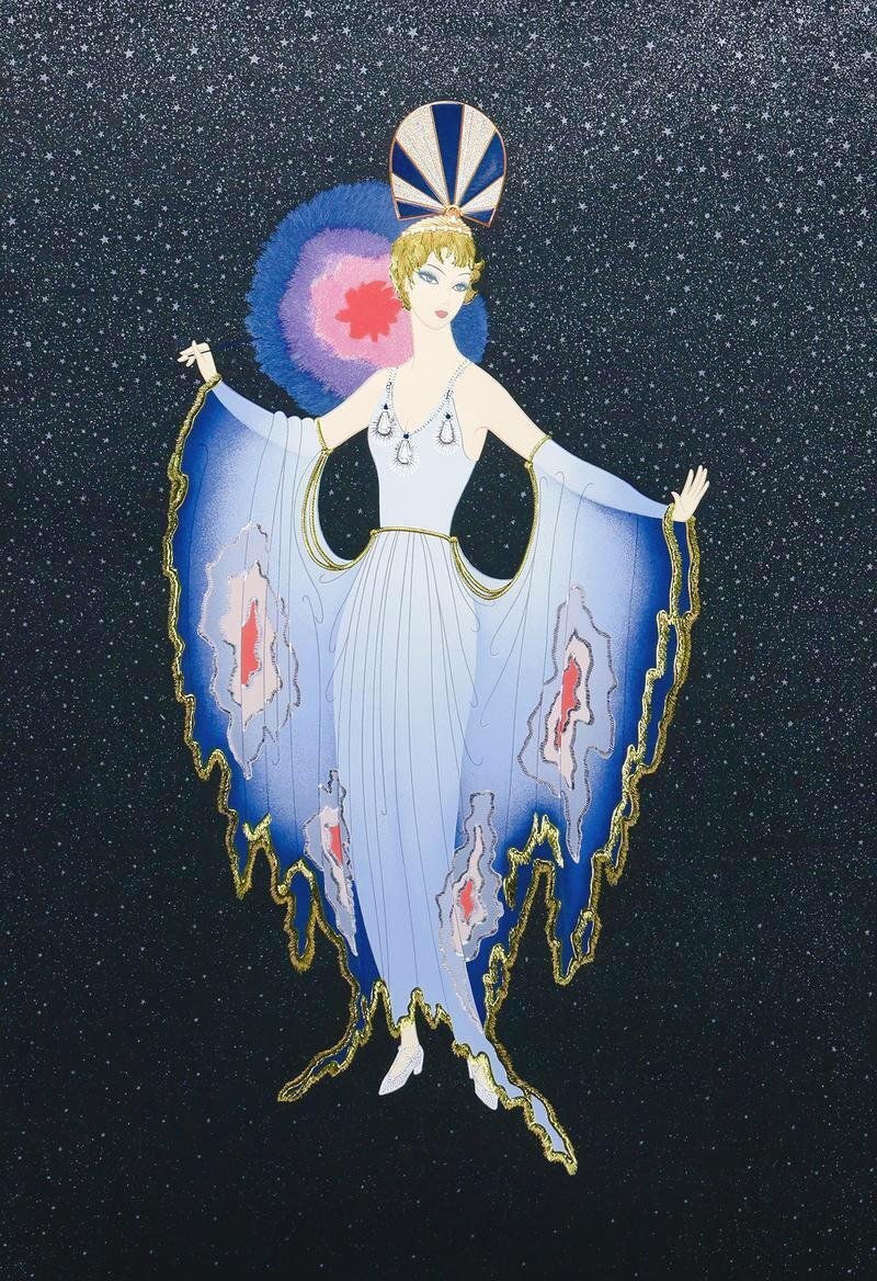 真作】【WISH】エルテ Erte「真珠の衣装」シルクスクリーン 20号 真作】【WISH】エルテ Erte「真珠の衣装」シルクスクリーン 20号