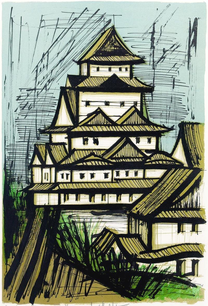 真作】【WISH】ベルナール・ビュッフェ Bernard Buffet「日本の 真作】【WISH】ベルナール・ビュッフェ Bernard Buffet「日本の