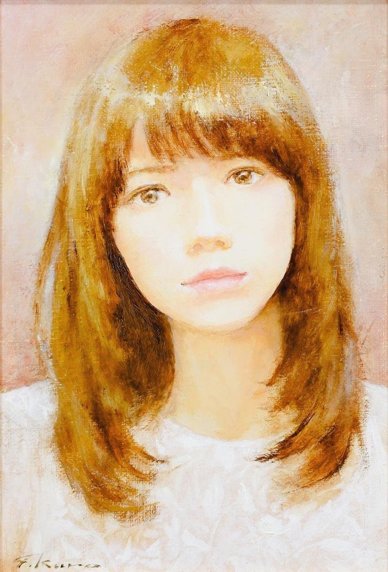 真作】【WISH】黒川達也「ソナリア」油彩 SM ◇清純 美人 〇 真作】【WISH】黒川達也「ソナリア」油彩 SM ◇清純 美人 〇
