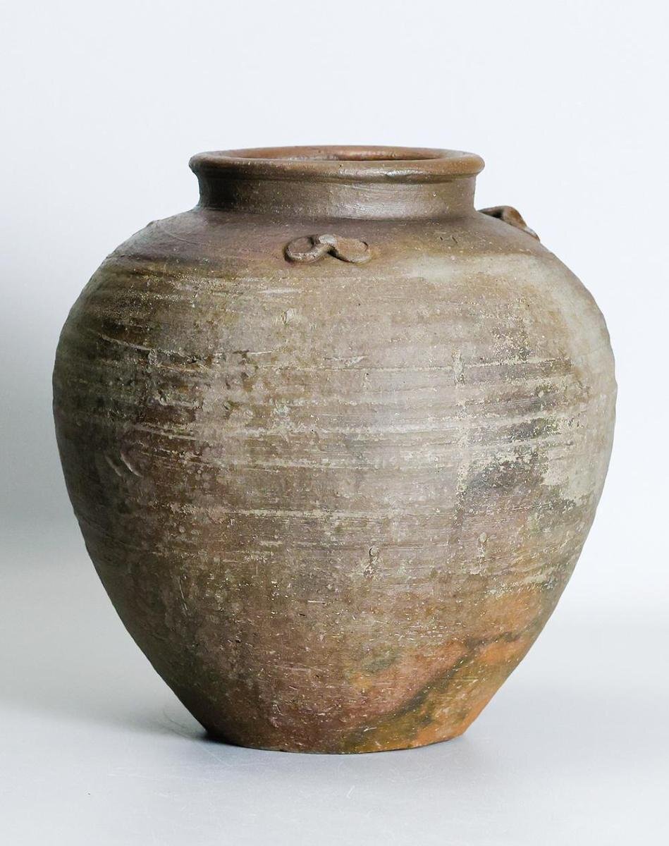 WISH】「桃山時代 古備前 三耳壺」古備前 岡田宗叡鑑定箱 高さ WISH】「桃山時代 古備前 三耳壺」古備前 岡田宗叡鑑定箱 高さ