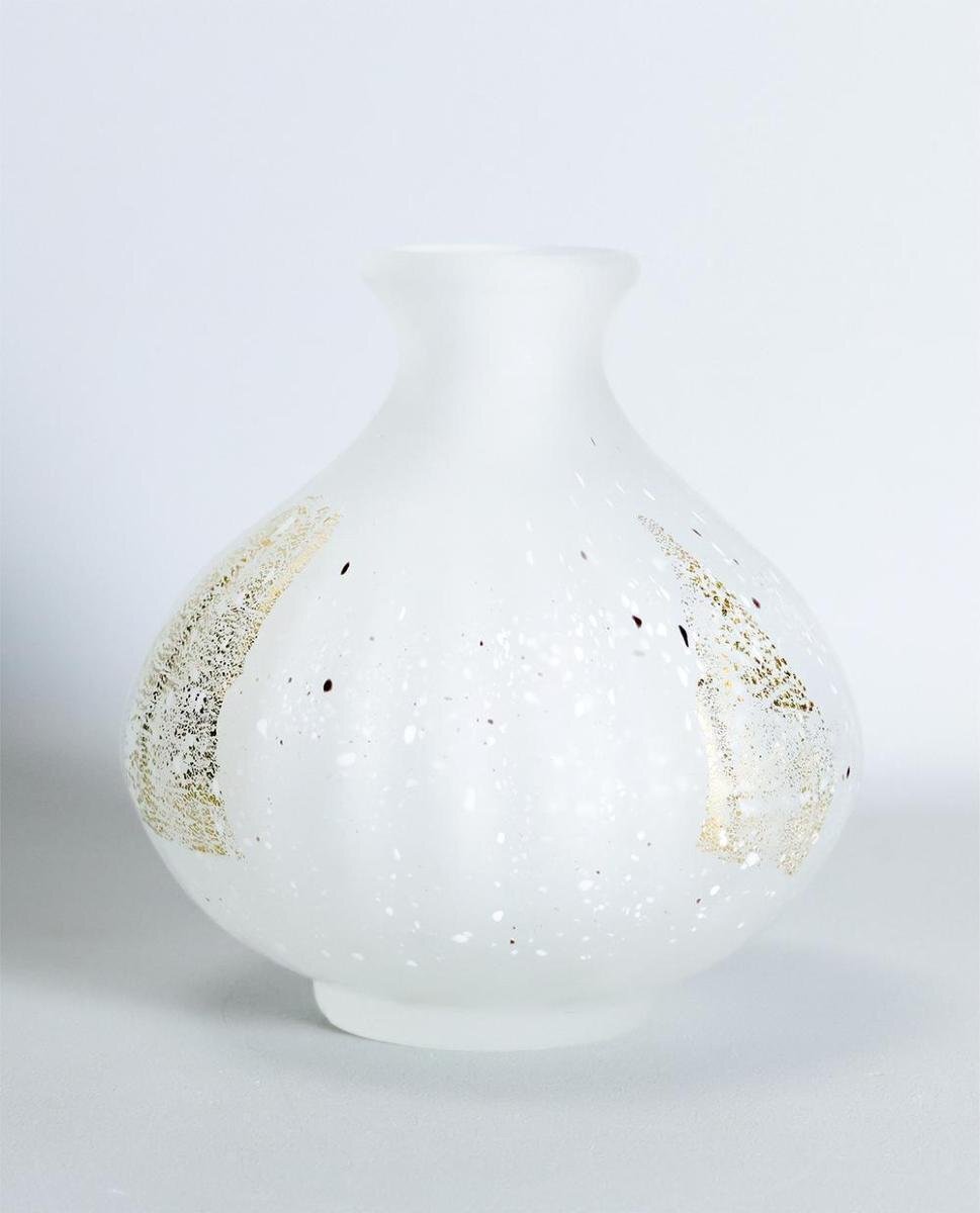 真作】【WISH】藤田喬平「手吹 白寿」ガラス工芸 共箱 高さ19cm 真作】【WISH】藤田喬平「手吹 白寿」ガラス工芸 共箱 高さ19cm