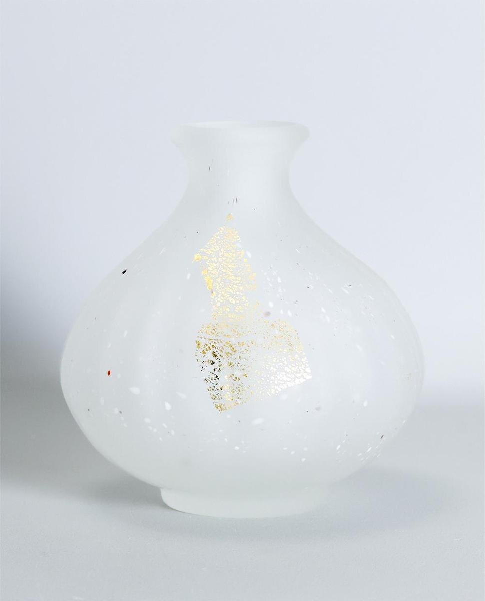 真作】【WISH】藤田喬平「手吹 白寿」ガラス工芸 共箱 高さ19cm 真作】【WISH】藤田喬平「手吹 白寿」ガラス工芸 共箱 高さ19cm