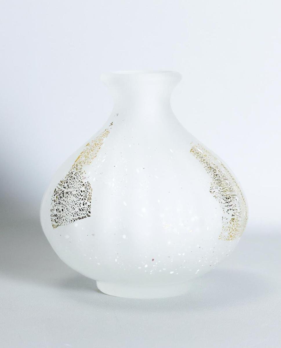 真作】【WISH】藤田喬平「手吹 白寿」ガラス工芸 共箱 高さ19cm 真作】【WISH】藤田喬平「手吹 白寿」ガラス工芸 共箱 高さ19cm