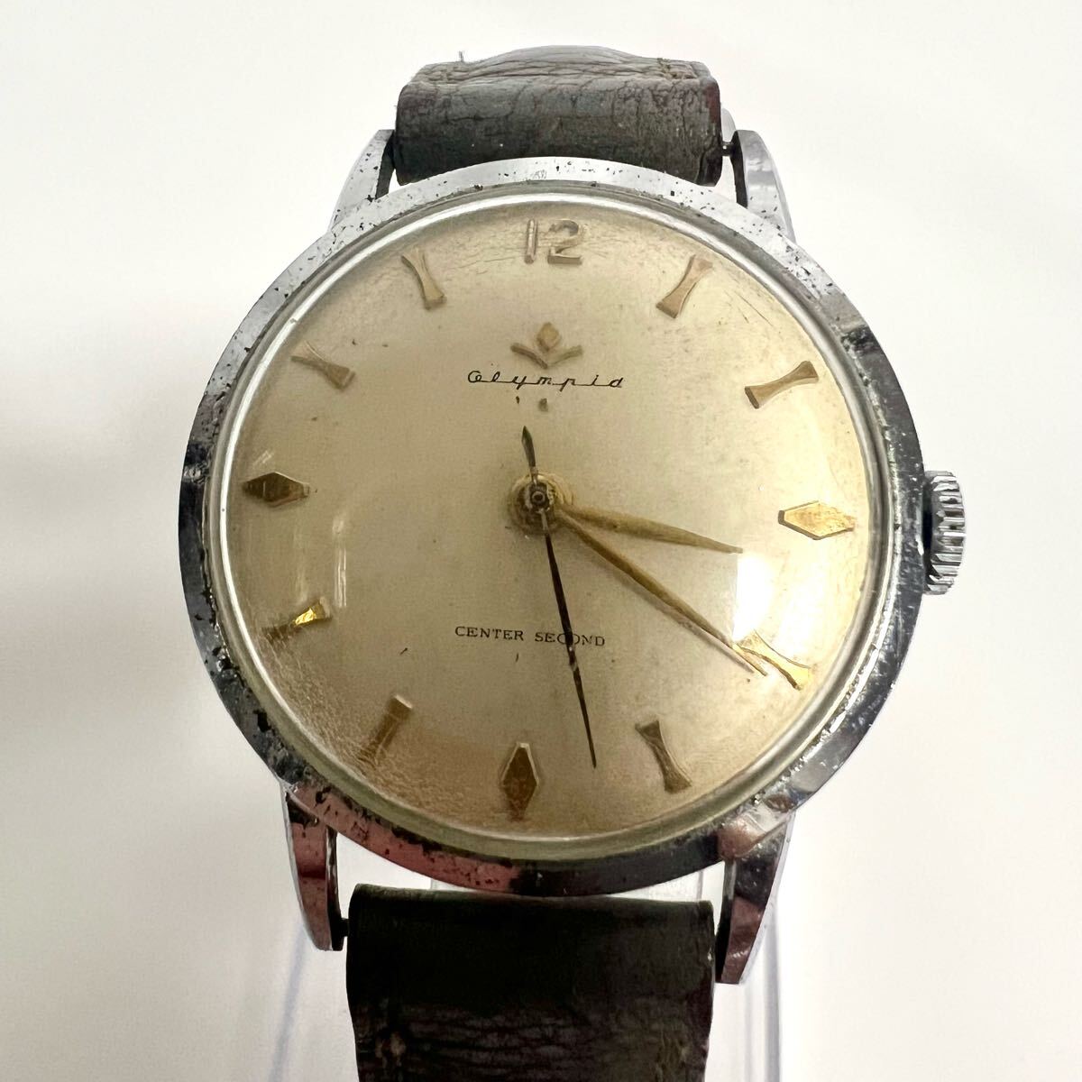 Olympia オリンピア 腕時計 CENTER SECOND SS 3針 ヴィンテージ 動作未確認 現(xiàn)狀品 