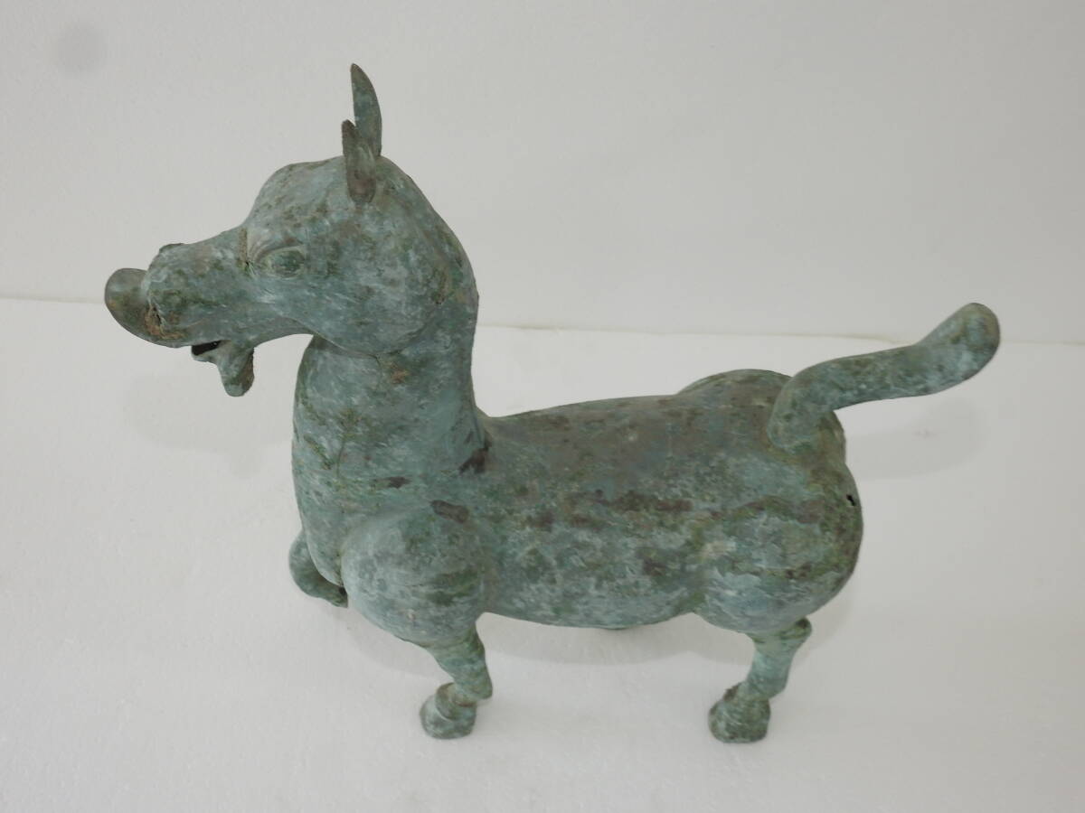 ■中国古玩 唐物 漢時代 青銅器 唐馬 時代物 極上品■_画像2