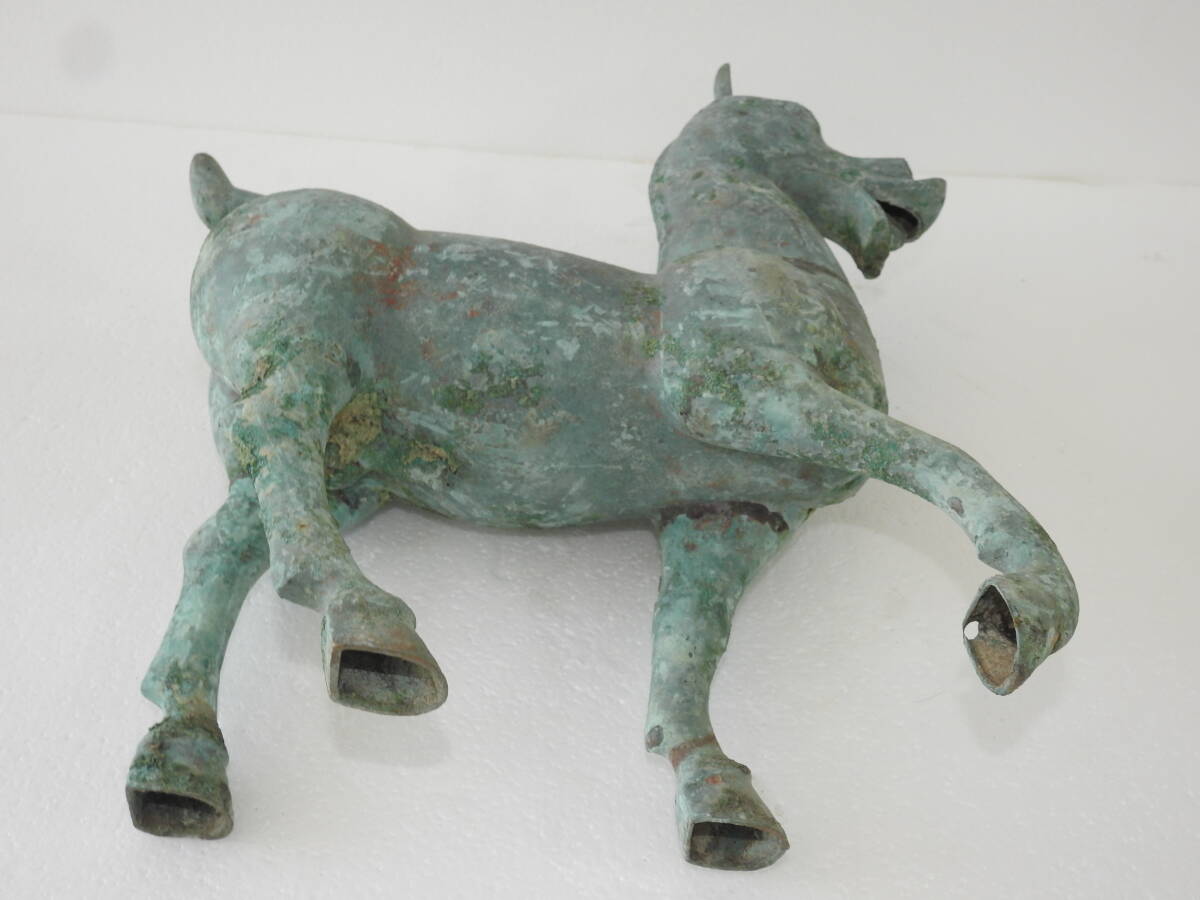 ■中国古玩 唐物 漢時代 青銅器 唐馬 時代物 極上品■_画像6