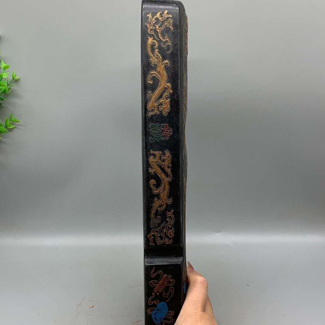 019 WPP 中国徽州 八宝琴墨塊 墨硯 高さ33cm 幅11cm 旧家蔵出 書 019 WPP 中国徽州 八宝琴墨塊 墨硯 高さ33cm 幅11cm 旧家蔵出 書