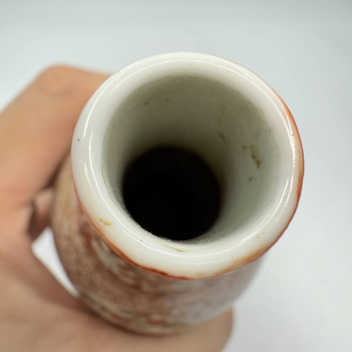時代物 旧家整理品 清朝期 花鳥文瓢箪形花瓶 花入 在銘有り 無傷 時代物 旧家整理品 清朝期 花鳥文瓢箪形花瓶 花入 在銘有り 無傷