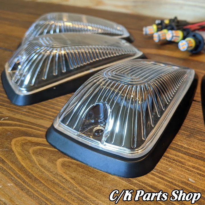 ルーフマーカーセット 汎用12V 社外廉価品 シボレータイプ クリア 5個set LEDバルブ＆ソケット付 デューリーマーカー