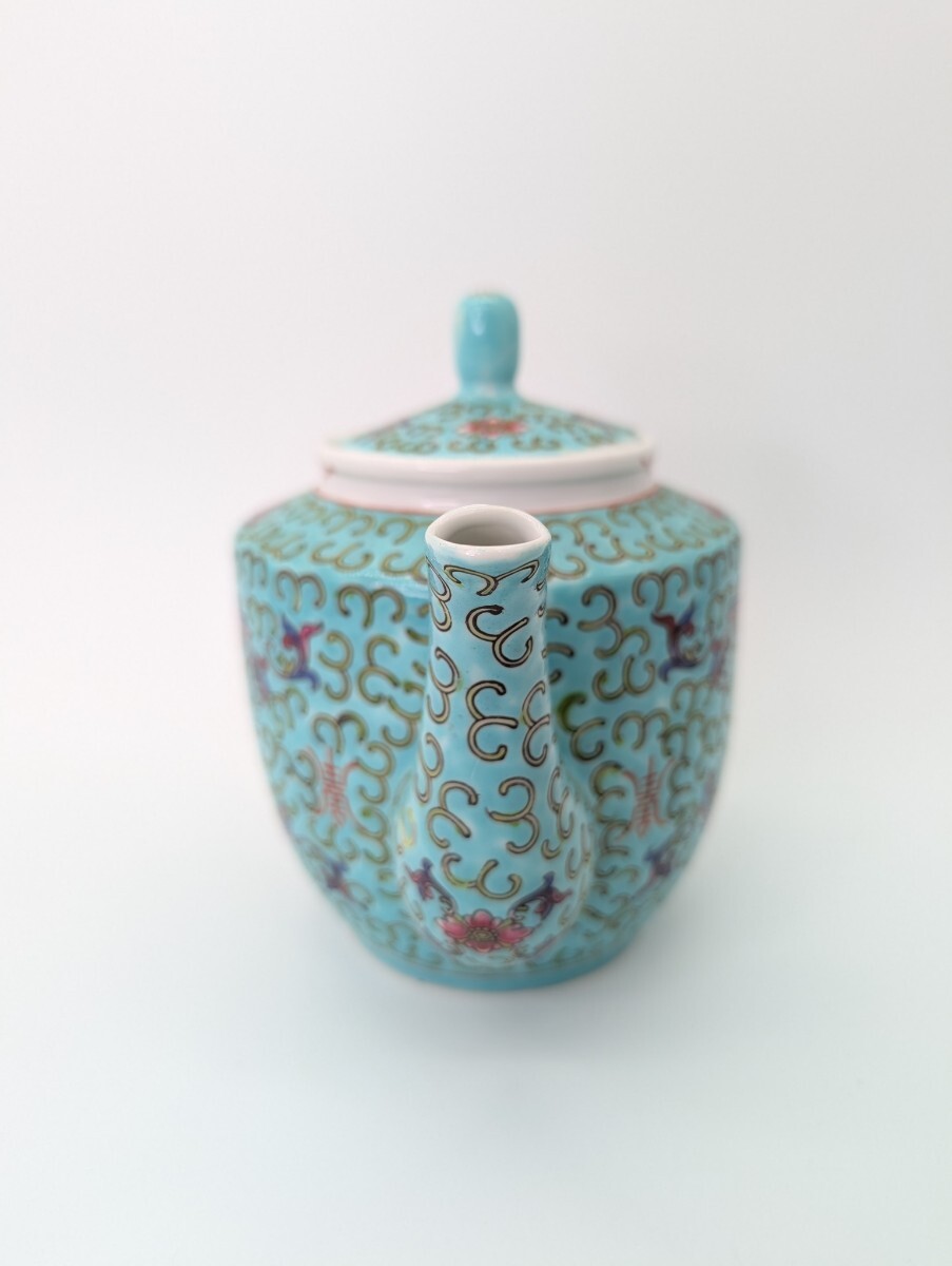 ヴィンテージvintage中国陶器 緑色 陶器 (年数経過品)