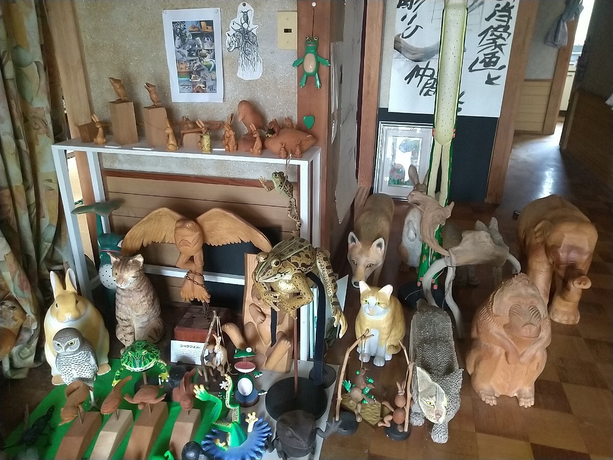 木彫り　彫刻　魚　作品