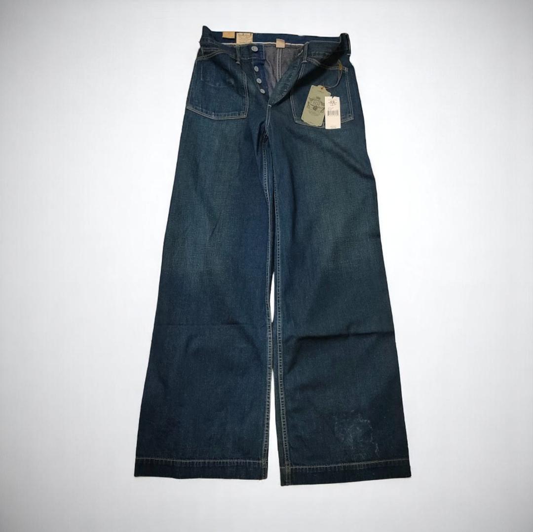 未使用 RRL ダブルアールエル ストレート 濃紺 5ポケ デニム 27×34