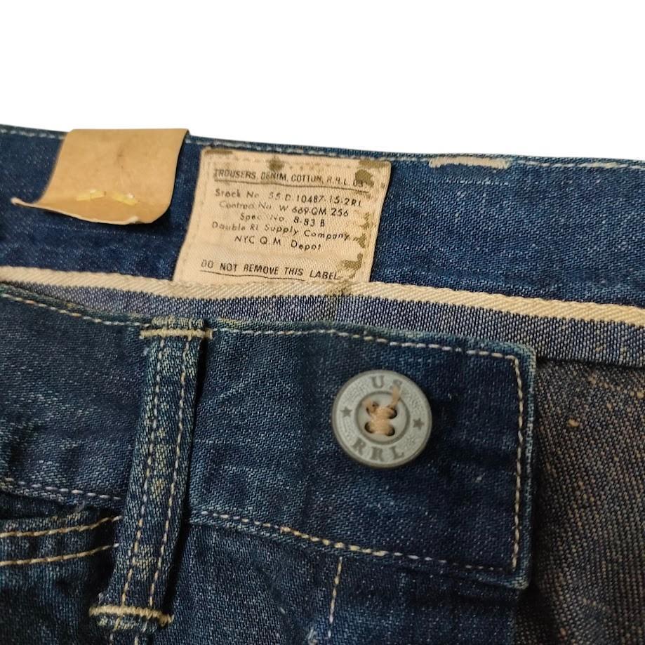 未使用 RRL ダブルアールエル ストレート 濃紺 5ポケ デニム 27×34