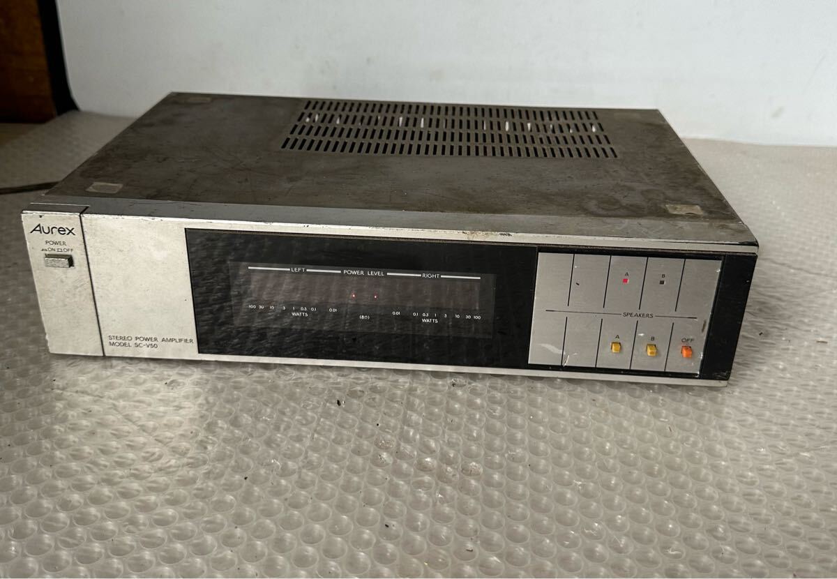 TOSHIBA Aurex ステレオパワーアンプリファイヤSC-V50【通電ジャンク品】