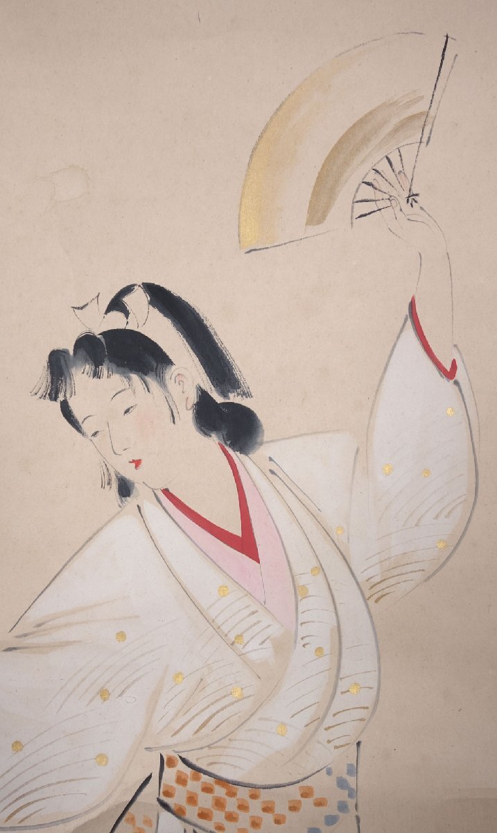 模写】 蔵壷◇『山川秀峰 美人図 舞』 1幅 古筆 古文書 古書