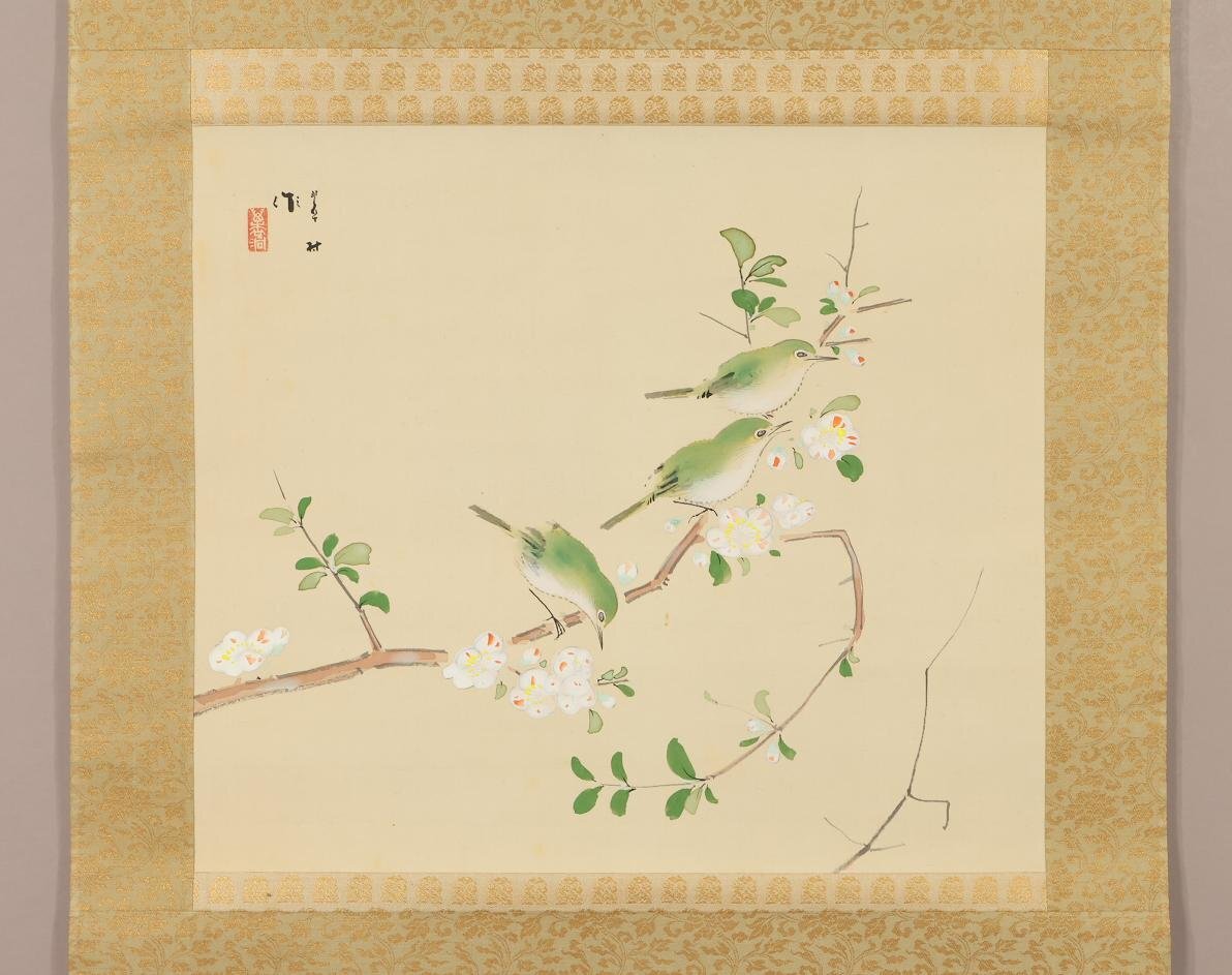 真作】◇小川翠邨(小川翠村)◇花鳥◇共箱◇二重箱◇大阪◇肉筆 真作】◇小川翠邨(小川翠村)◇花鳥◇共箱◇二重箱◇大阪◇肉筆