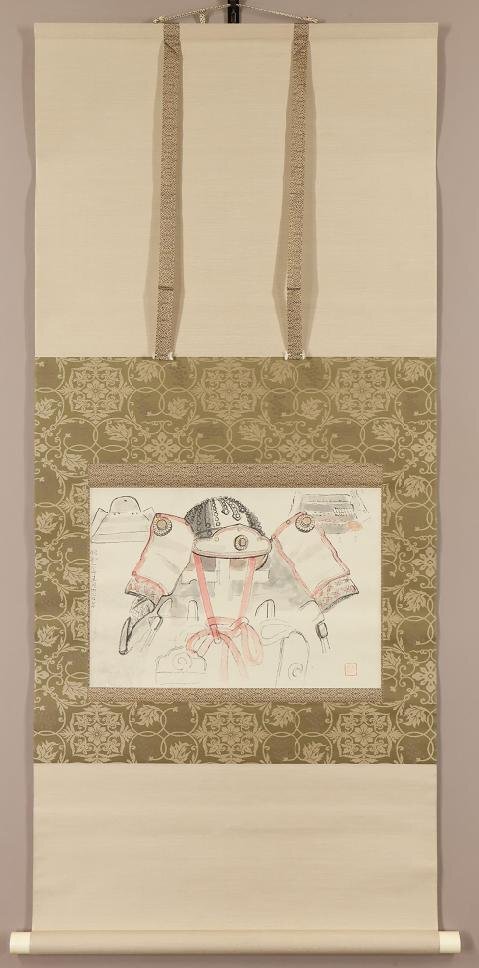 真作】◇前田青邨◇兜◇平山郁夫鑑定箱◇昭和二年◇肉筆◇紙本 真作】◇前田青邨◇兜◇平山郁夫鑑定箱◇昭和二年◇肉筆◇紙本