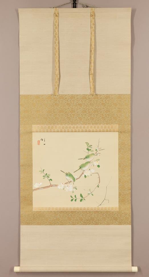真作】◇小川翠邨(小川翠村)◇花鳥◇共箱◇二重箱◇大阪◇肉筆 真作】◇小川翠邨(小川翠村)◇花鳥◇共箱◇二重箱◇大阪◇肉筆