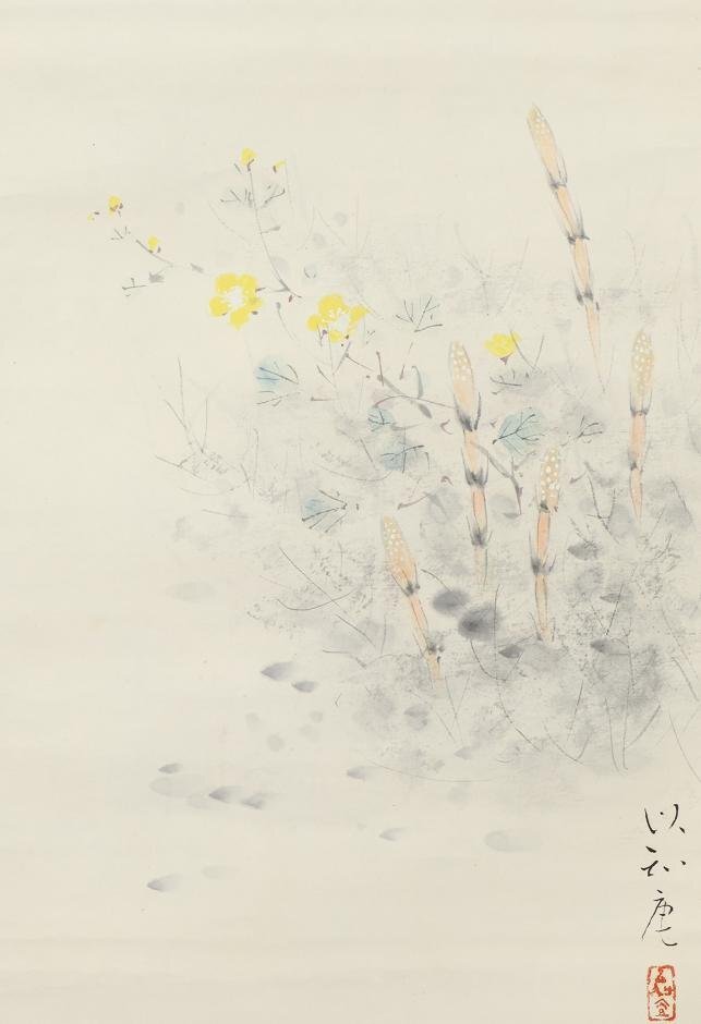 真作】◇田中以知庵◇飛雲雀◇共箱◇春景◇東京◇肉筆◇紙本 真作】◇田中以知庵◇飛雲雀◇共箱◇春景◇東京◇肉筆◇紙本