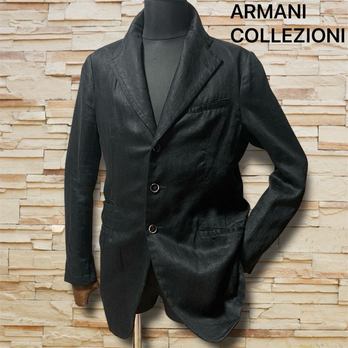 超美品 ARMANI COLLEZIONI アルマーニ メンズ リネン 麻100 超美品 ARMANI COLLEZIONI アルマーニ メンズ リネン 麻100