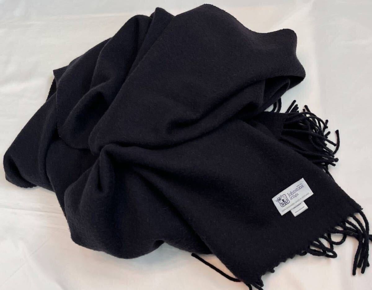 ジョンストンズ カシミヤ 大判ストール CASHMERE ネイビー系 ジョンストンズ カシミヤ 大判ストール CASHMERE ネイビー系