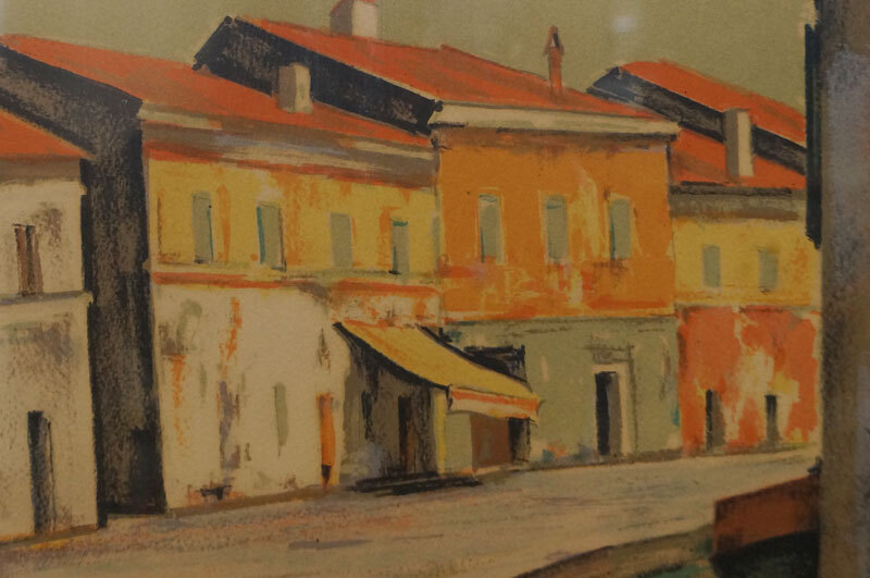 美品 荻須高徳 【小運河（ベニス）】　リトグラフ　直筆サイン入り 美品 荻須高徳 【小運河（ベニス）】 リトグラフ 直筆サイン入り