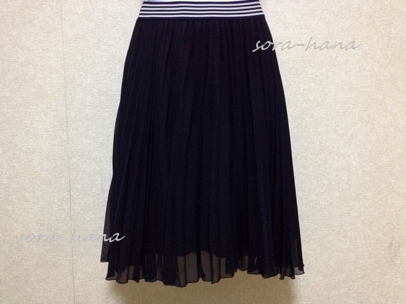 GAP ギャップ 濃紺 ひざ丈 プリーツスカート M/L 美品