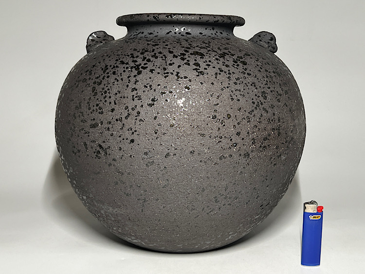 瑞】明山作 鶴紋 耳付 大壺 花瓶 (花器、壷)|売買された 瑞】明山作 鶴紋 耳付 大壺 花瓶 (花器、壷)|売買された