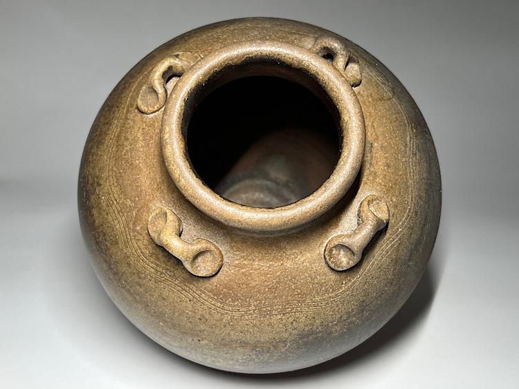 瑞】備前焼 四耳付壺 高:23.5cm 在銘 (花器、壷)|売買 瑞】備前焼 四耳付壺 高:23.5cm 在銘 (花器、壷)|売買