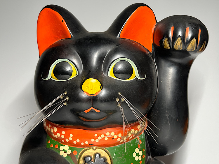 瑞】招き猫 黒猫 置物 陶器 商売繁盛 昭和レトロ 開運 縁起物 瑞】招き猫 黒猫 置物 陶器 商売繁盛 昭和レトロ 開運 縁起物