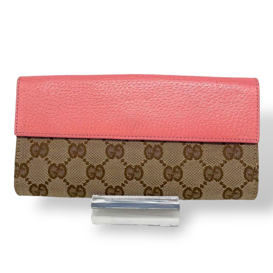 希少 GUCCI グッチ 長財布 ジャッキー GGキャンバス レザー 希少 GUCCI グッチ 長財布 ジャッキー GGキャンバス レザー
