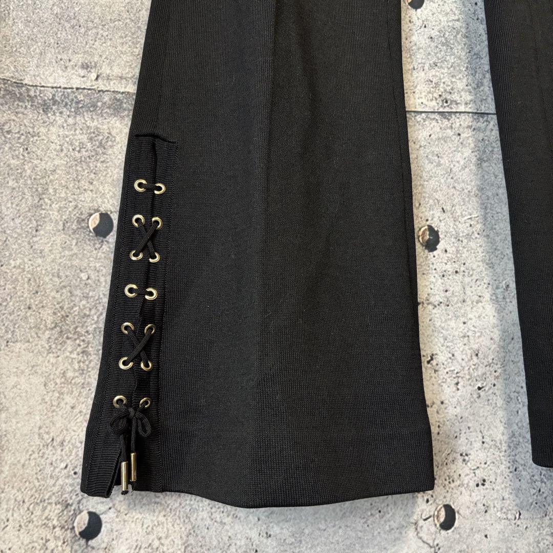 ESCADA エスカーダ レースアップ フレアパンツ ブラック 黒 ESCADA エスカーダ レースアップ フレアパンツ ブラック 黒