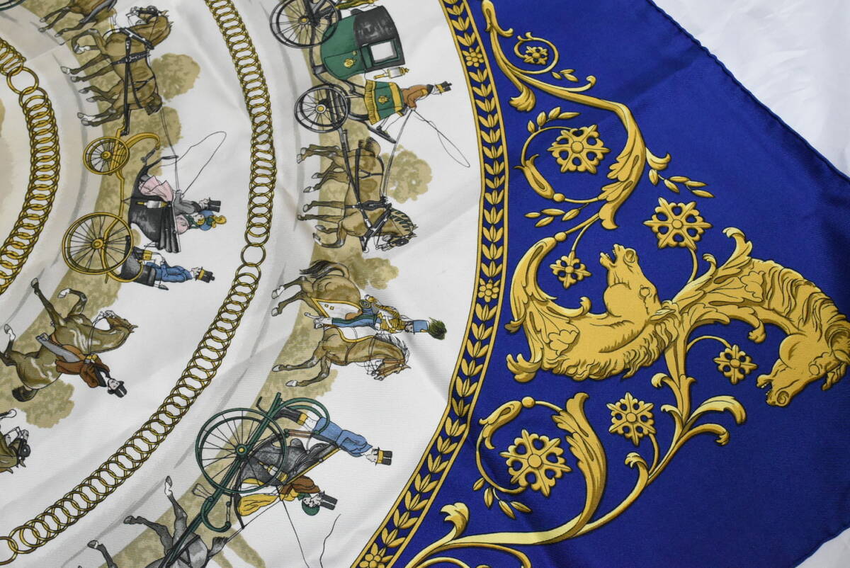 HERMES エルメス スカーフ カレ90 LA PROMENADE DE LONGCHAMPS HERMES エルメス スカーフ カレ90 LA PROMENADE DE LONGCHAMPS