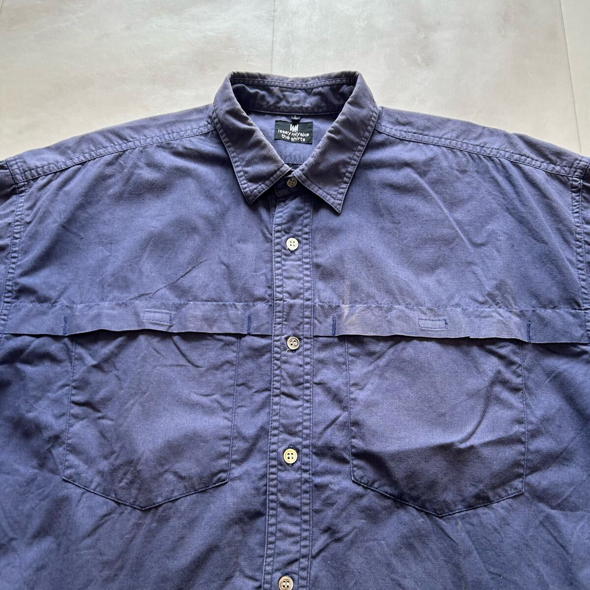 80s 初期 ISSEY MIYAKE イッセイミヤケ issey miyake the shirts archive アーカイブ ビンテージ 半袖シャツ 綿85% 麻15%