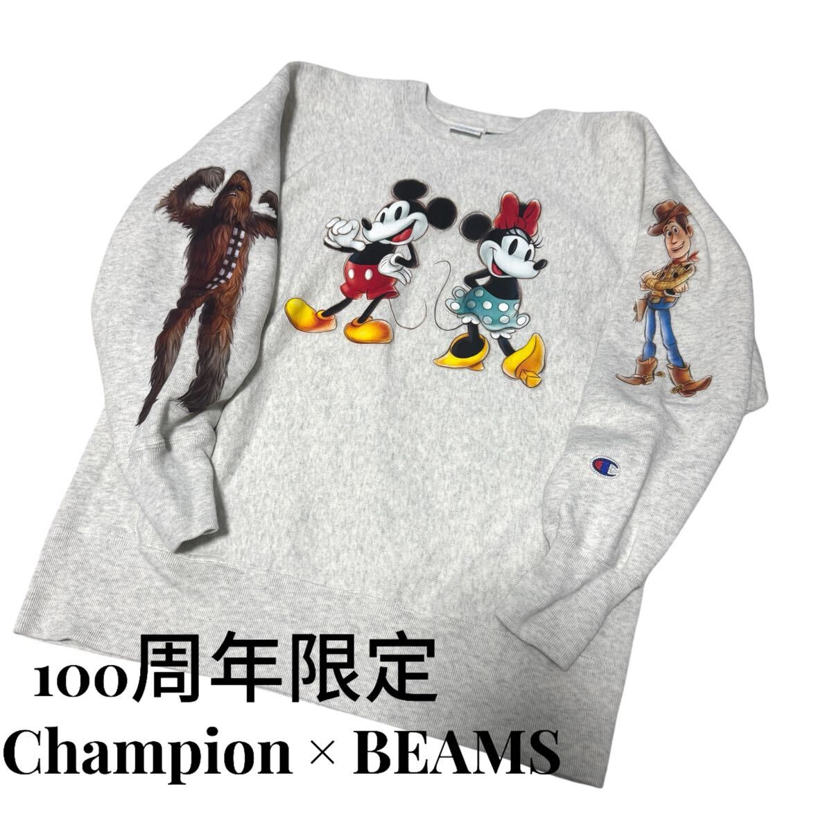 Champion × BEAMS Crewneck Disney 100th スウェット トレーナー Champion × BEAMS Crewneck Disney 100th スウェット トレーナー