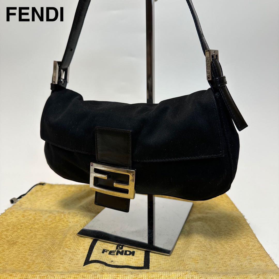 m87【美品】フェンディ FENDI コットン ブラック 黒 レザー m87【美品】フェンディ FENDI コットン ブラック 黒 レザー