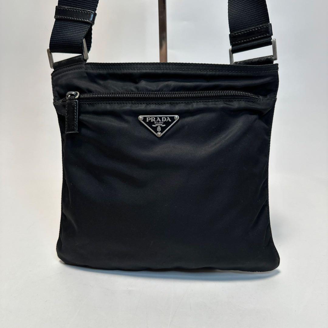 o03 プラダ PRADA 三角ロゴ ナイロン レザー ブラック 黒 o03 プラダ PRADA 三角ロゴ ナイロン レザー ブラック 黒