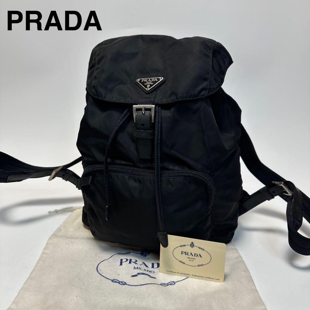 o13【美品】Gカード付 プラダ PRADA 三角ロゴ ナイロン ブラック o13【美品】Gカード付 プラダ PRADA 三角ロゴ ナイロン ブラック