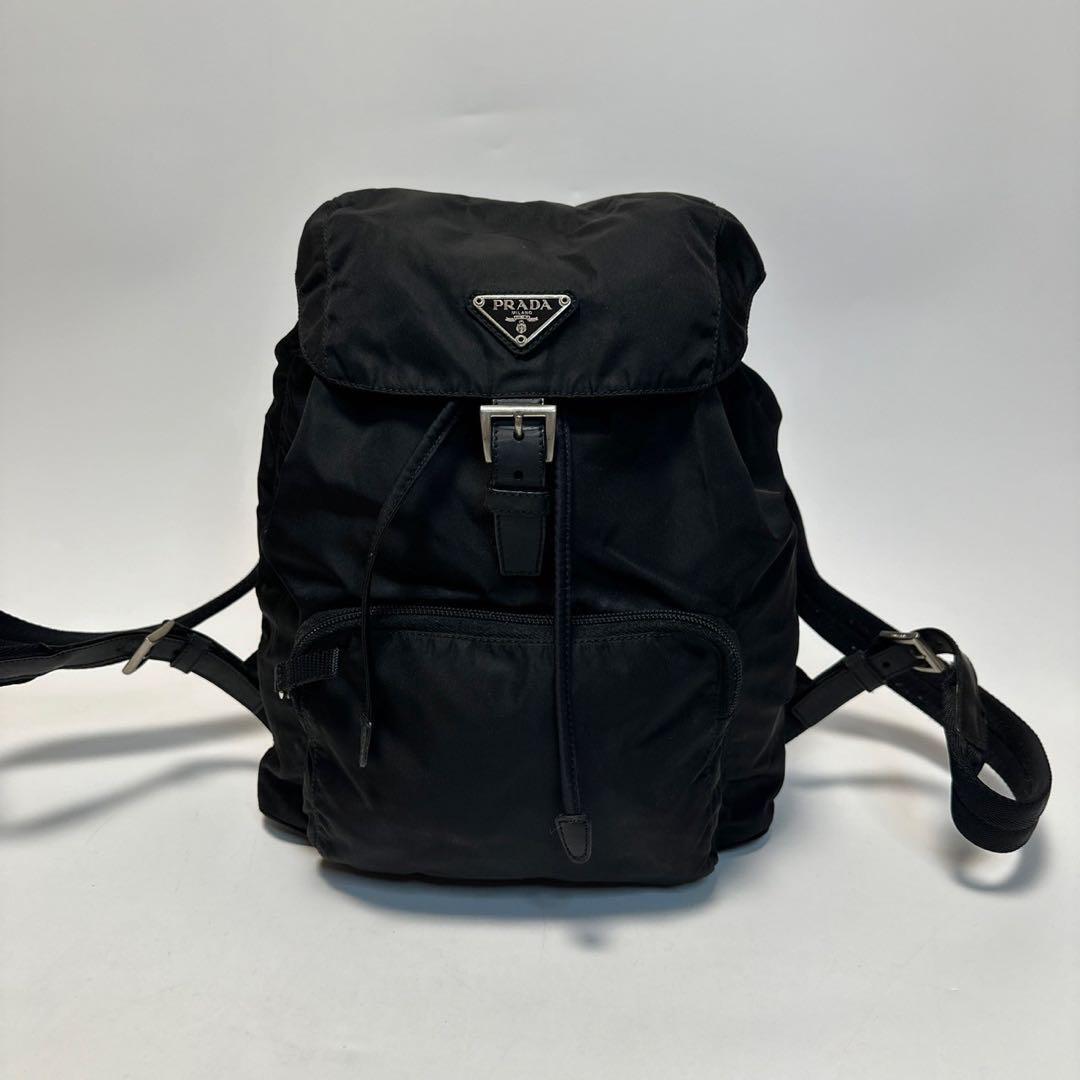 o13【美品】Gカード付 プラダ PRADA 三角ロゴ ナイロン ブラック o13【美品】Gカード付 プラダ PRADA 三角ロゴ ナイロン ブラック