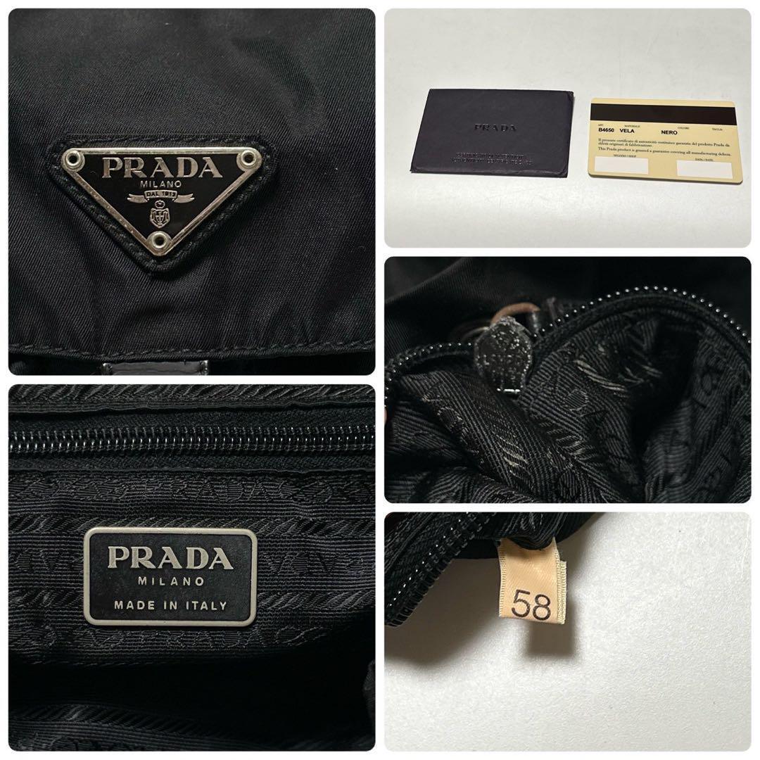 o13【美品】Gカード付 プラダ PRADA 三角ロゴ ナイロン ブラック o13【美品】Gカード付 プラダ PRADA 三角ロゴ ナイロン ブラック