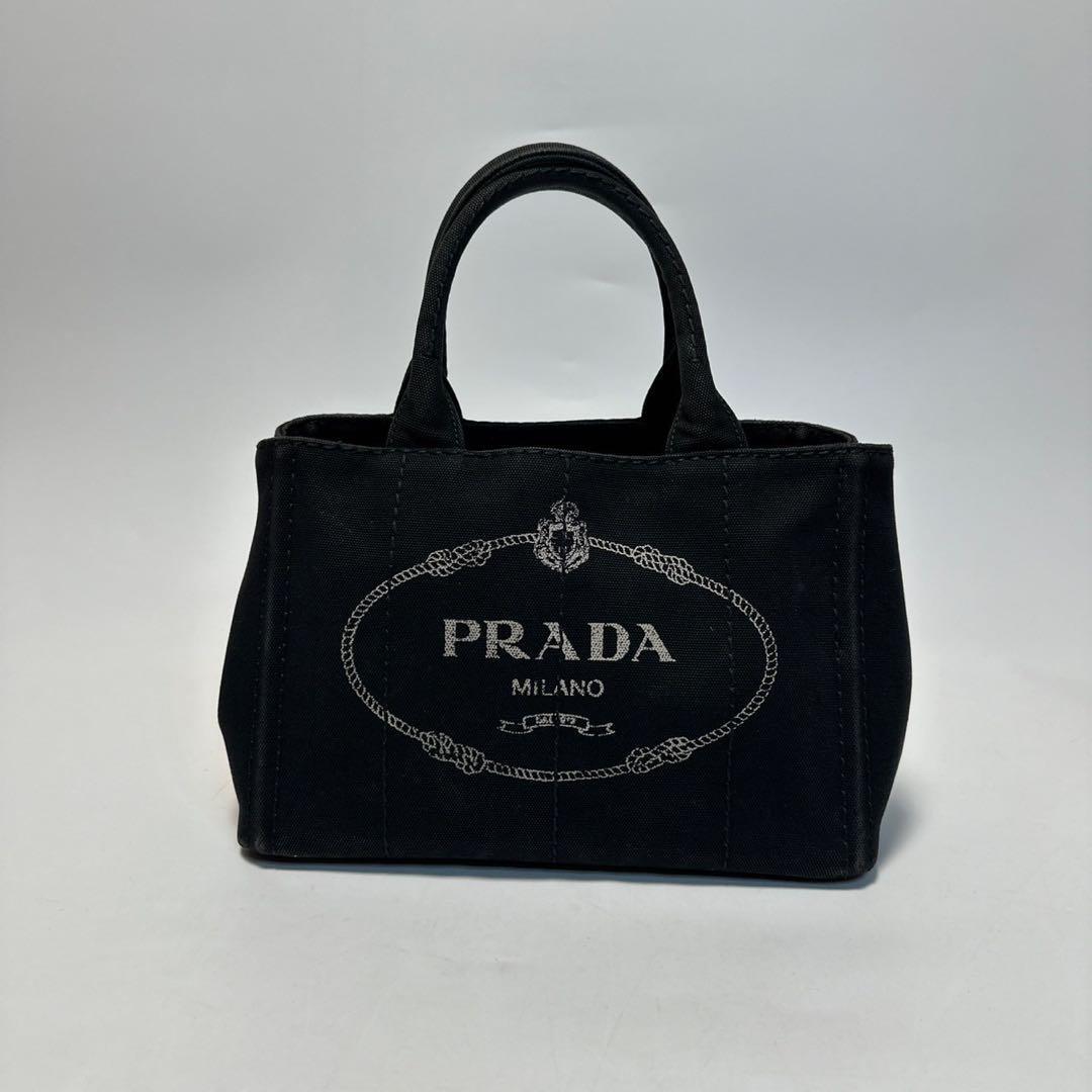 o23【美品】プラダ PRADA 三角ロゴ カナパS ブラック 黒 2way o23【美品】プラダ PRADA 三角ロゴ カナパS ブラック 黒 2way