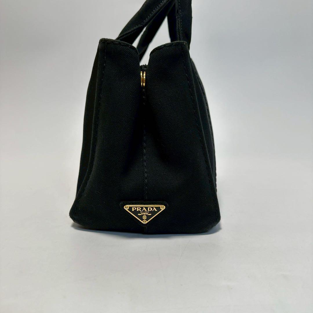o23【美品】プラダ PRADA 三角ロゴ カナパS ブラック 黒 2way o23【美品】プラダ PRADA 三角ロゴ カナパS ブラック 黒 2way