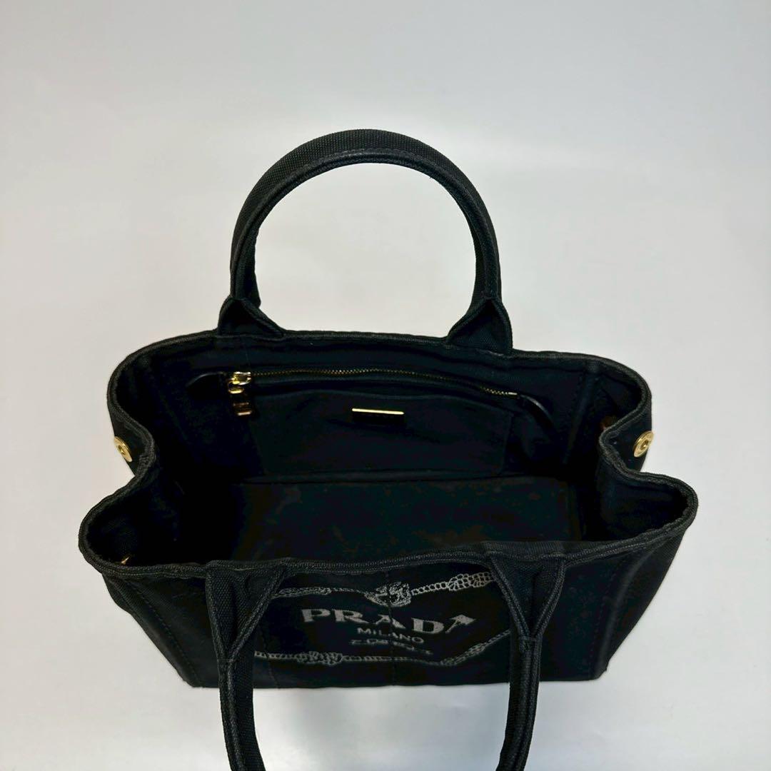 o23【美品】プラダ PRADA 三角ロゴ カナパS ブラック 黒 2way o23【美品】プラダ PRADA 三角ロゴ カナパS ブラック 黒 2way