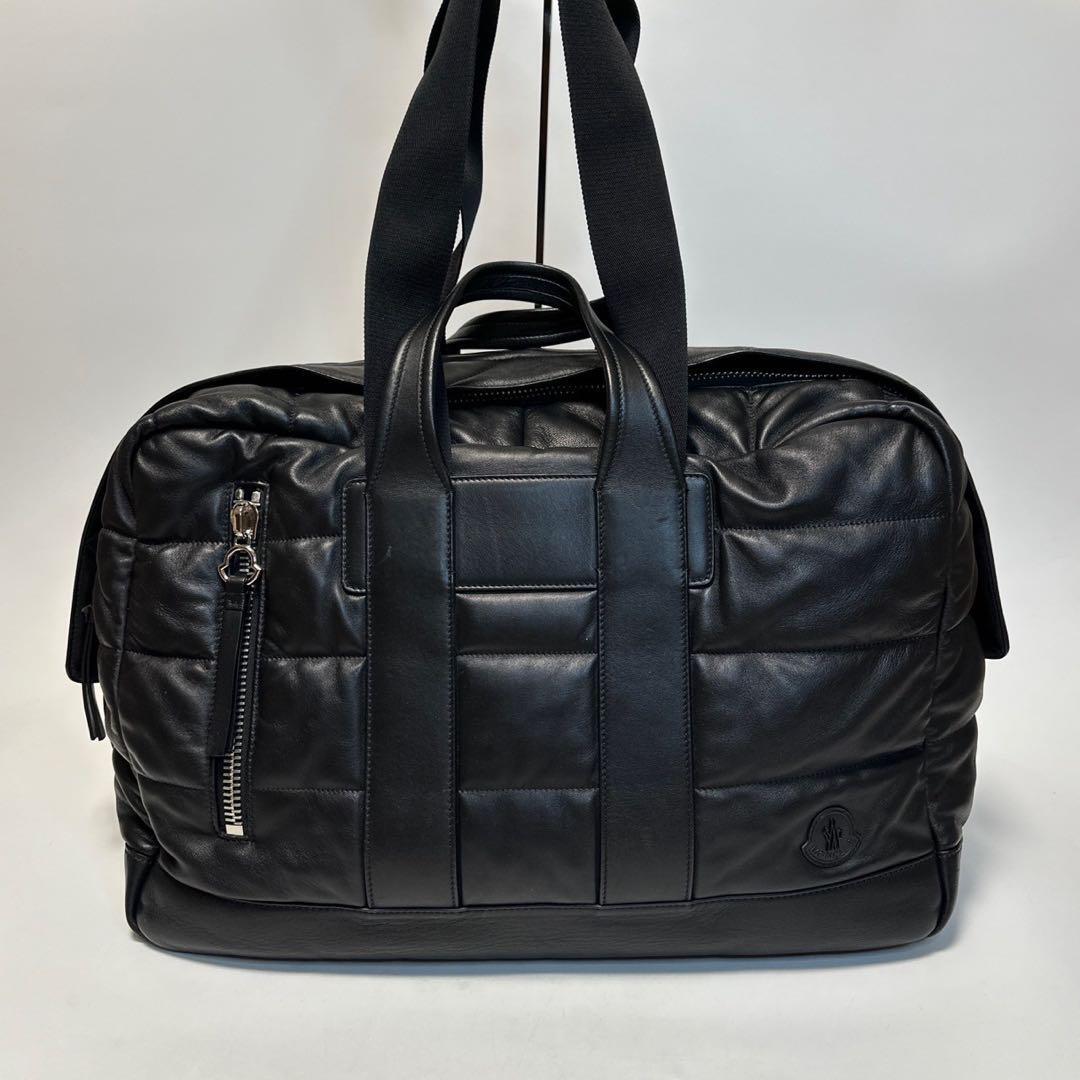 o32【極美品】モンクレール MONCLER オールレザー 革 黒 o32【極美品】モンクレール MONCLER オールレザー 革 黒