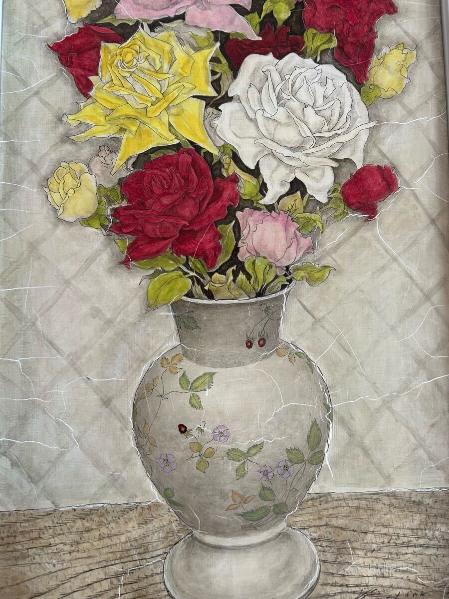 服部和三郎 真作「薔薇」 油彩M25の出品です!(静物画)|売買 服部和三郎 真作「薔薇」 油彩M25の出品です!(静物画)|売買