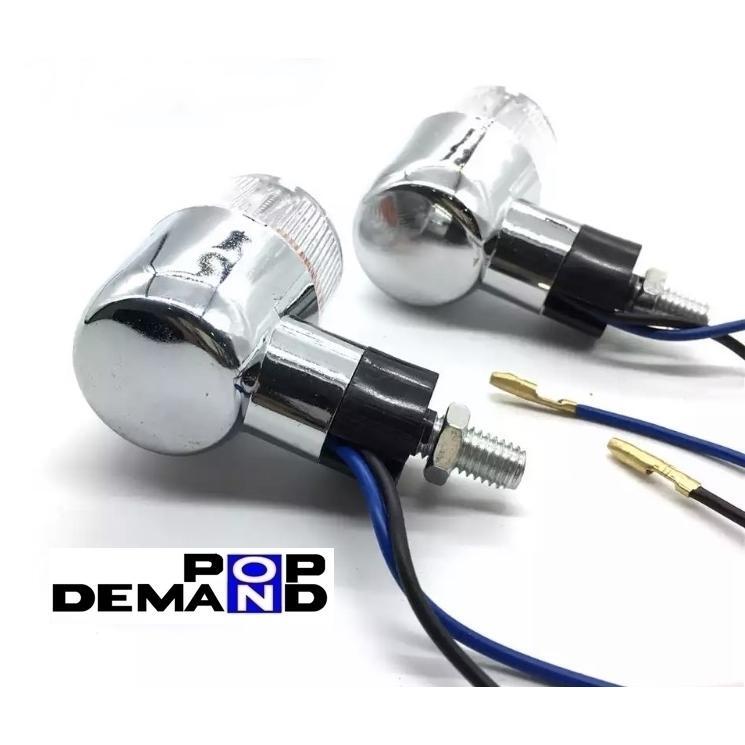 ◇即納◇汎用 丸型 メッキ クリア ミニウインカー 12V 2個セット ゼファー1100RS ゼファー750 ゼファー750RS Z H2