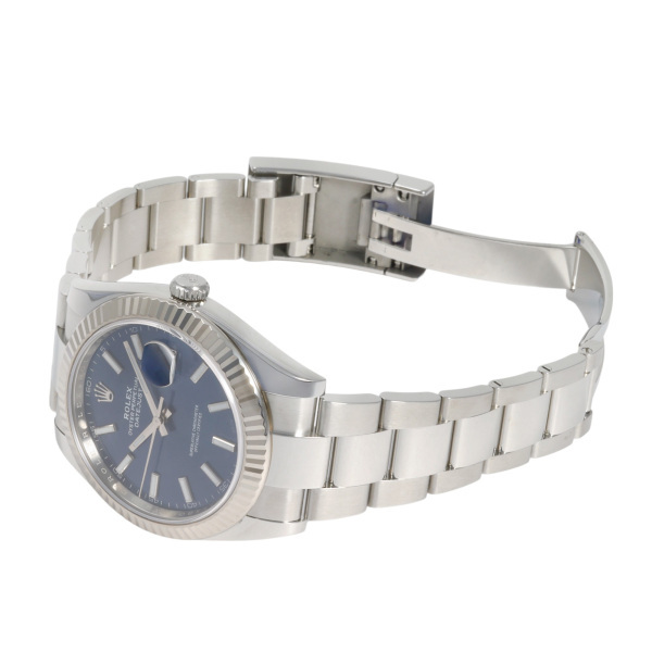 ロレックス ROLEX デイトジャスト 41 126334 ブライトブルー/バー文字盤 中古 腕時計 メンズ