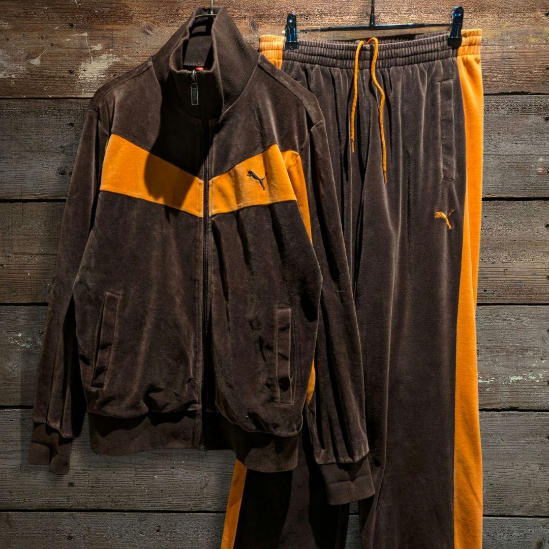 00s OLD PUMA ビンテージ 上下セットアップ Y2K ベロアジャージ 00s OLD PUMA ビンテージ 上下セットアップ Y2K ベロアジャージ