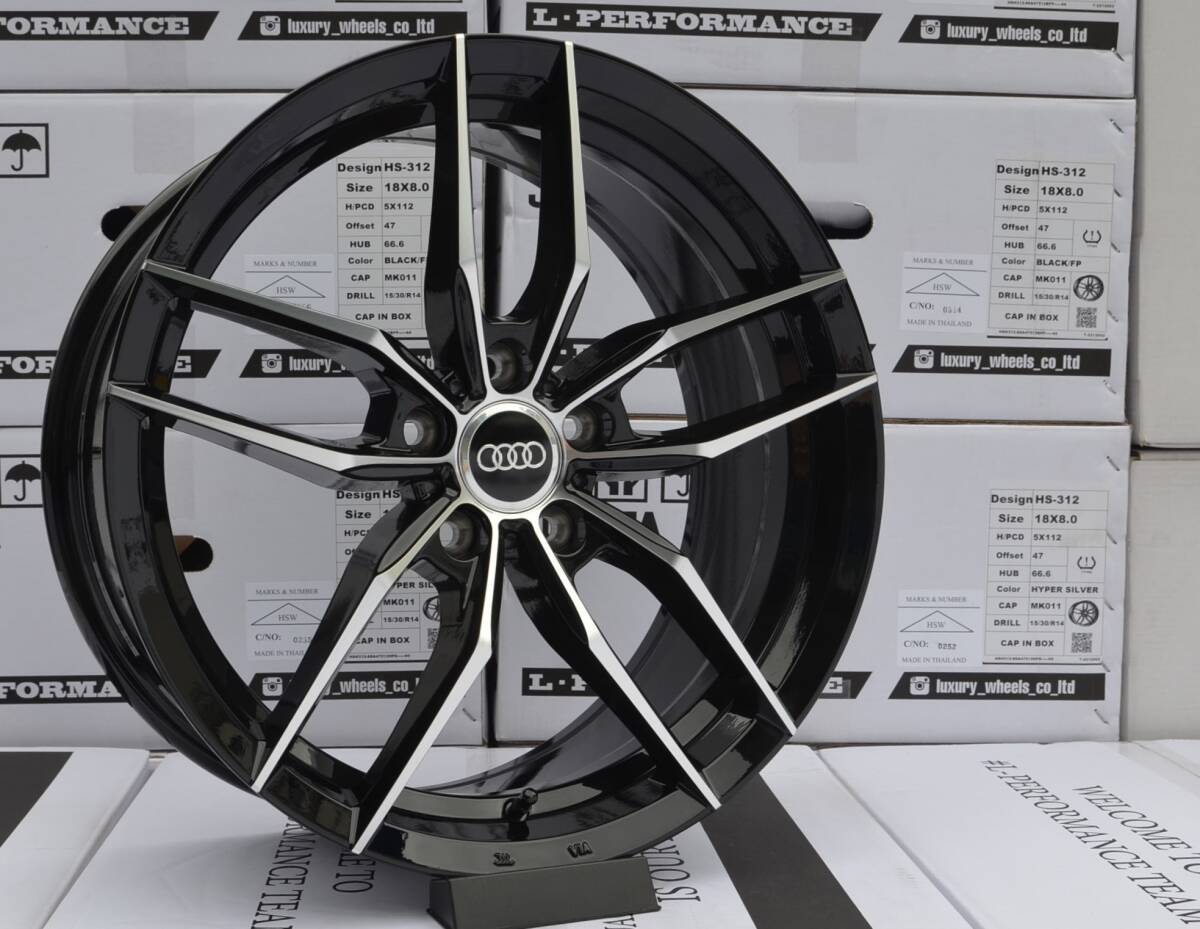 4本セット - アウディ A5 ・ S5 ・ A4 ・ S4 ・ TT ・ TTS 用に ( 18インチ 18x8J +30 ・ 5h112 ) / 新品_画像1