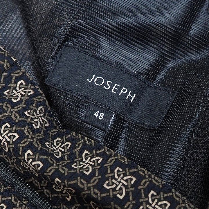 R759 新品 JOSEPH HOMME ジョセフ オム 春夏 イージー パンツ 総柄 テーパード 定価29700円 ブラック サイズ48_画像4